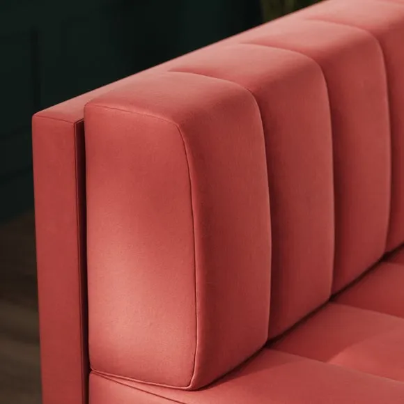 Amali Corner Dining Bench, Matte Plush Velvet 3