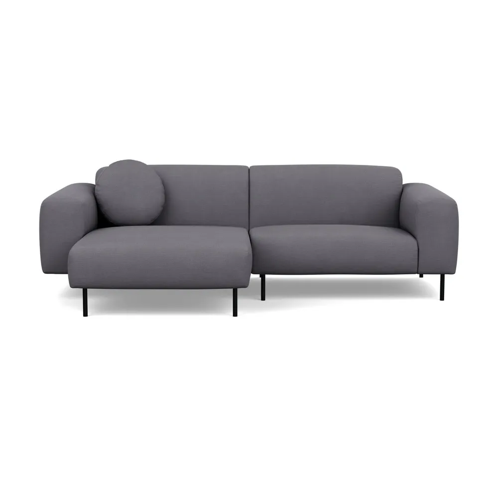 Heal's Luna Left Hand Facing Corner Chaise Sofa Tundra Texture Pewter Black