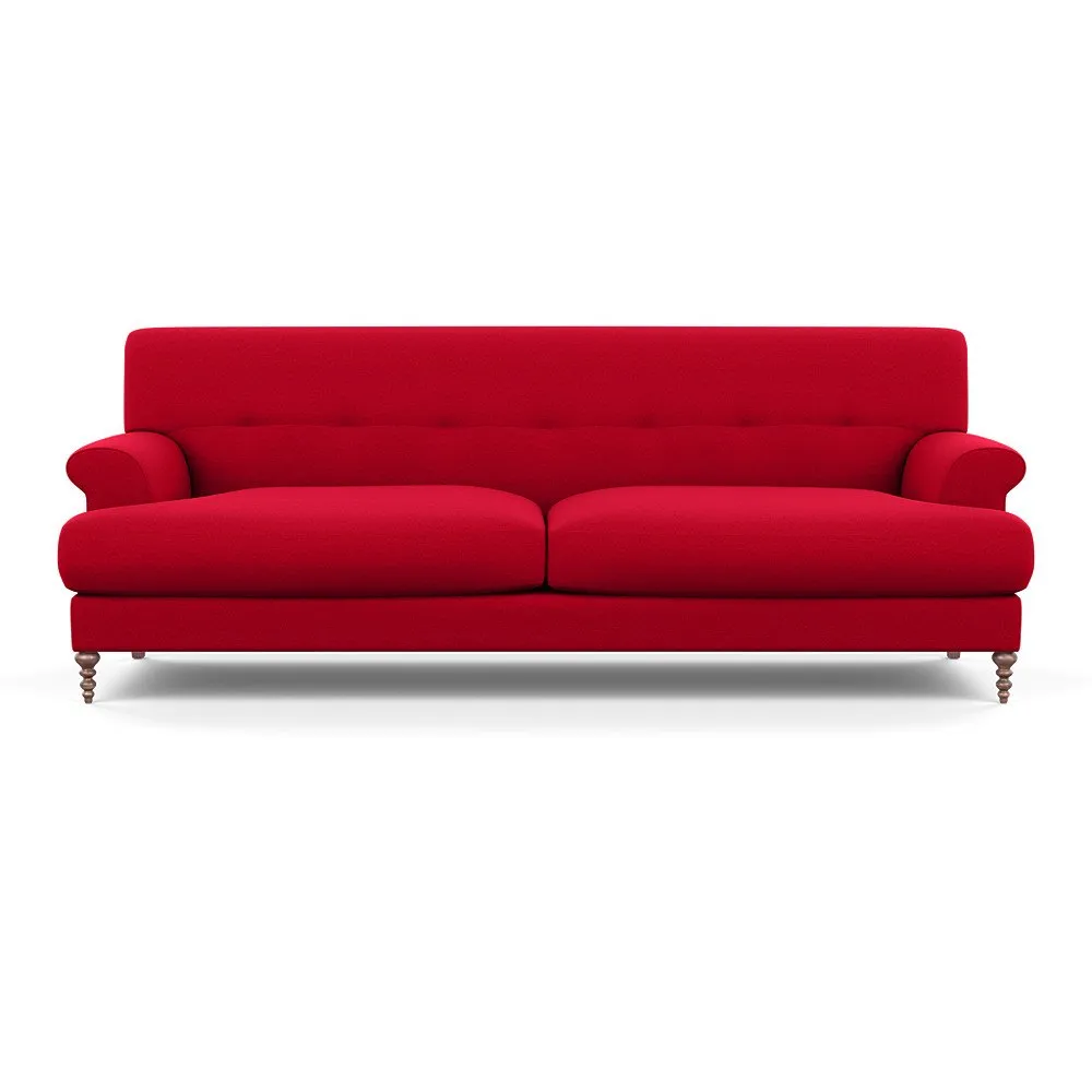 Scp Oscar 3 Seater Formal Sofa Melton Wool Red Oxide Walnut Feet 1