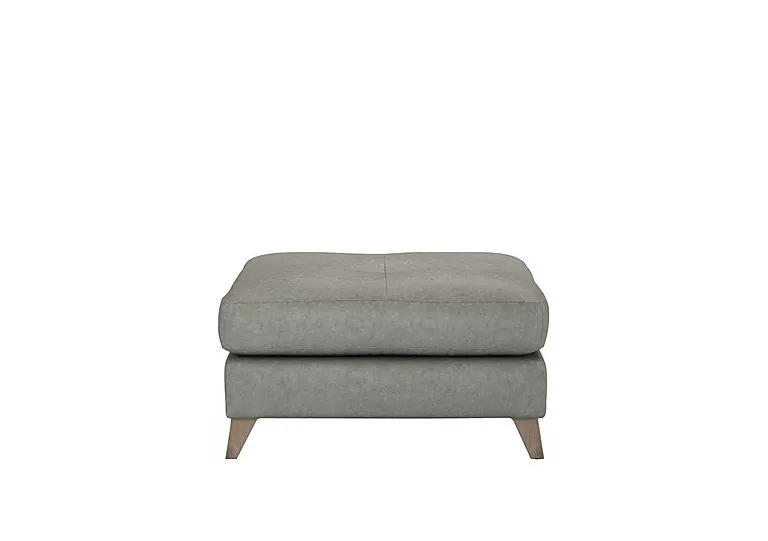 Hermione Leather Footstool - Amonite