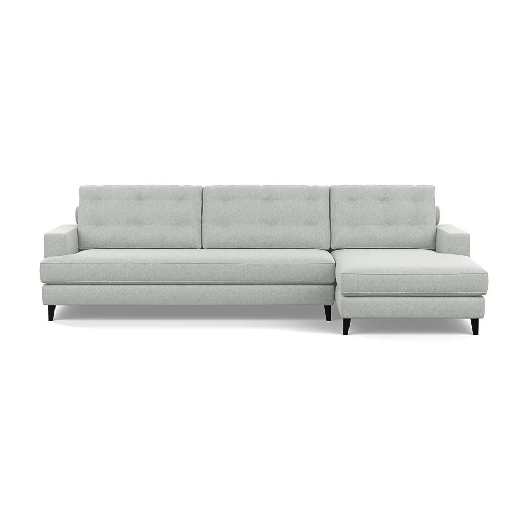 Heal's Mistral Right Hand Corner Sofa Melton Wool Limestone Black Feet 1