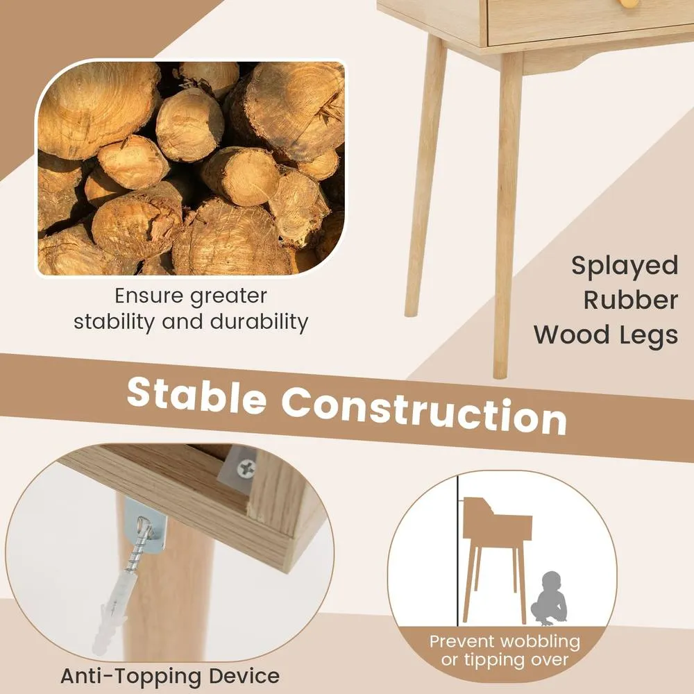 Costway Writing Desk 120 CM Home Office Computer Workstation in Beige 5