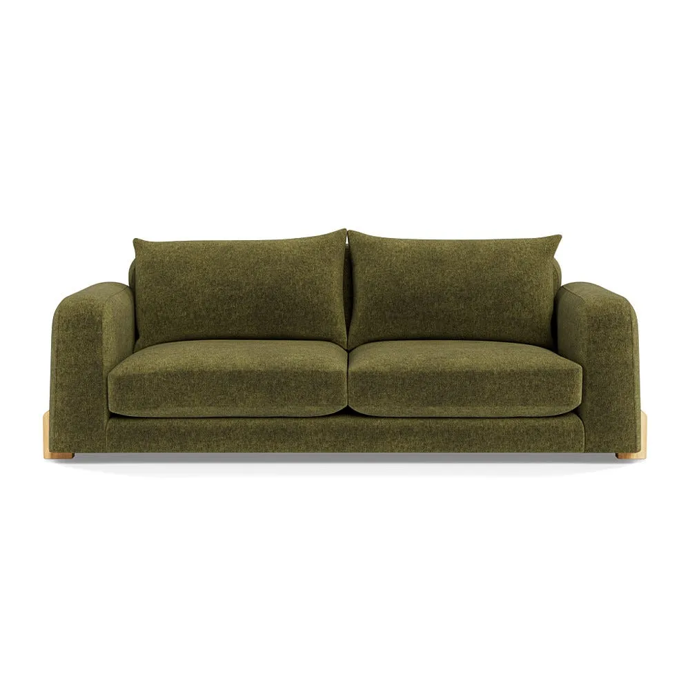 Heal's Nuvola 4 Seater Sofa Boucle Velvet Wilder Natural Oak Feet 1