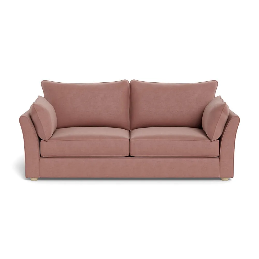 Heal's Tailor 4 Seater Sofa Smart Luxe Velvet Dusky Pink Natural Beech Feet