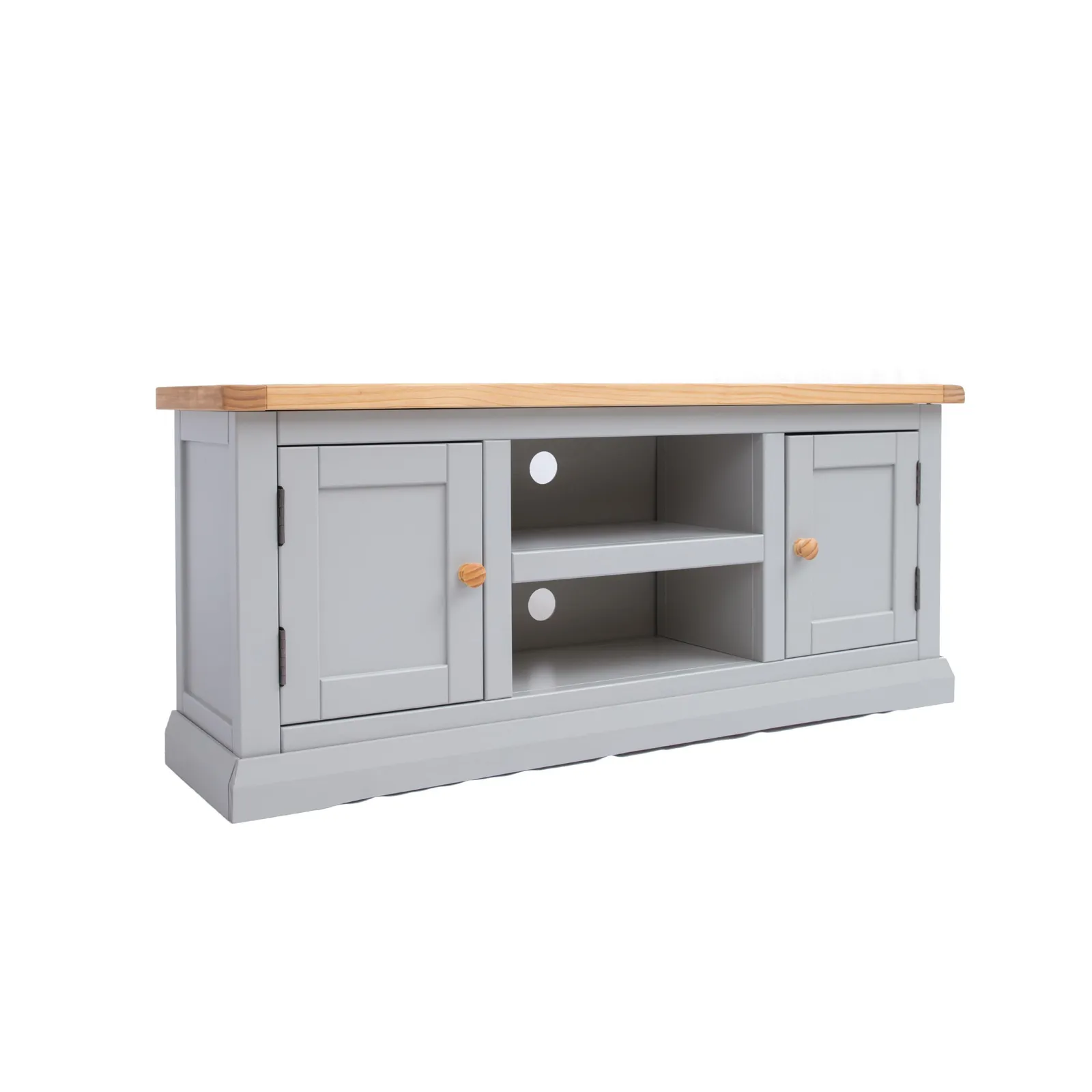 Cabinet Bits Loreo Light Grey 2 Door TV Cabinet Wood Knob 2