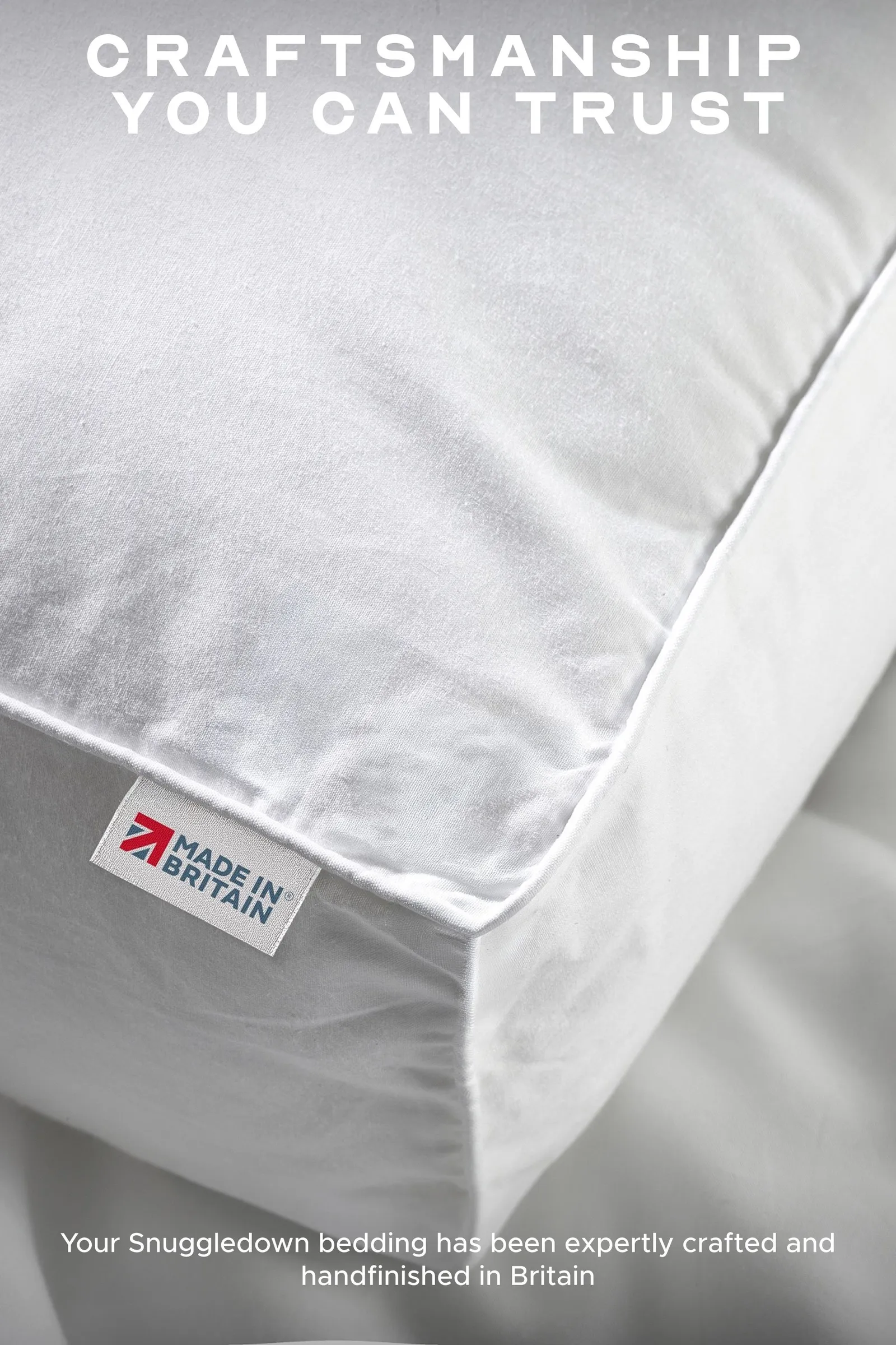 Snuggledown 2 Pack Hotel Side Sleeper Pillow - Firm Support, Deep Filled Cotton Box Pillow in White 5