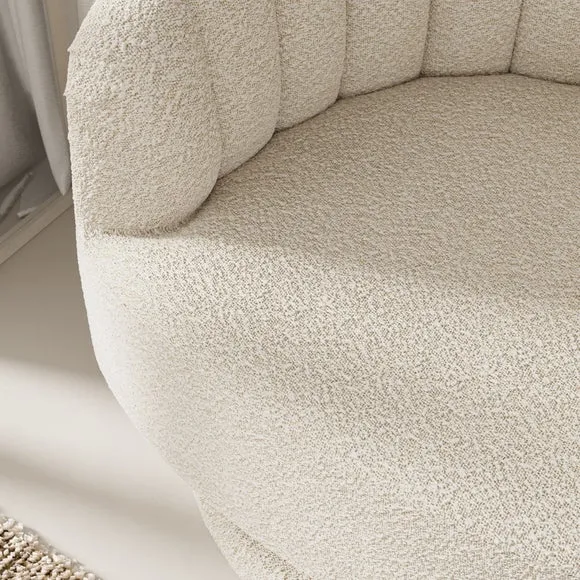 Elena Boucle Scalloped Swivel Chair 3
