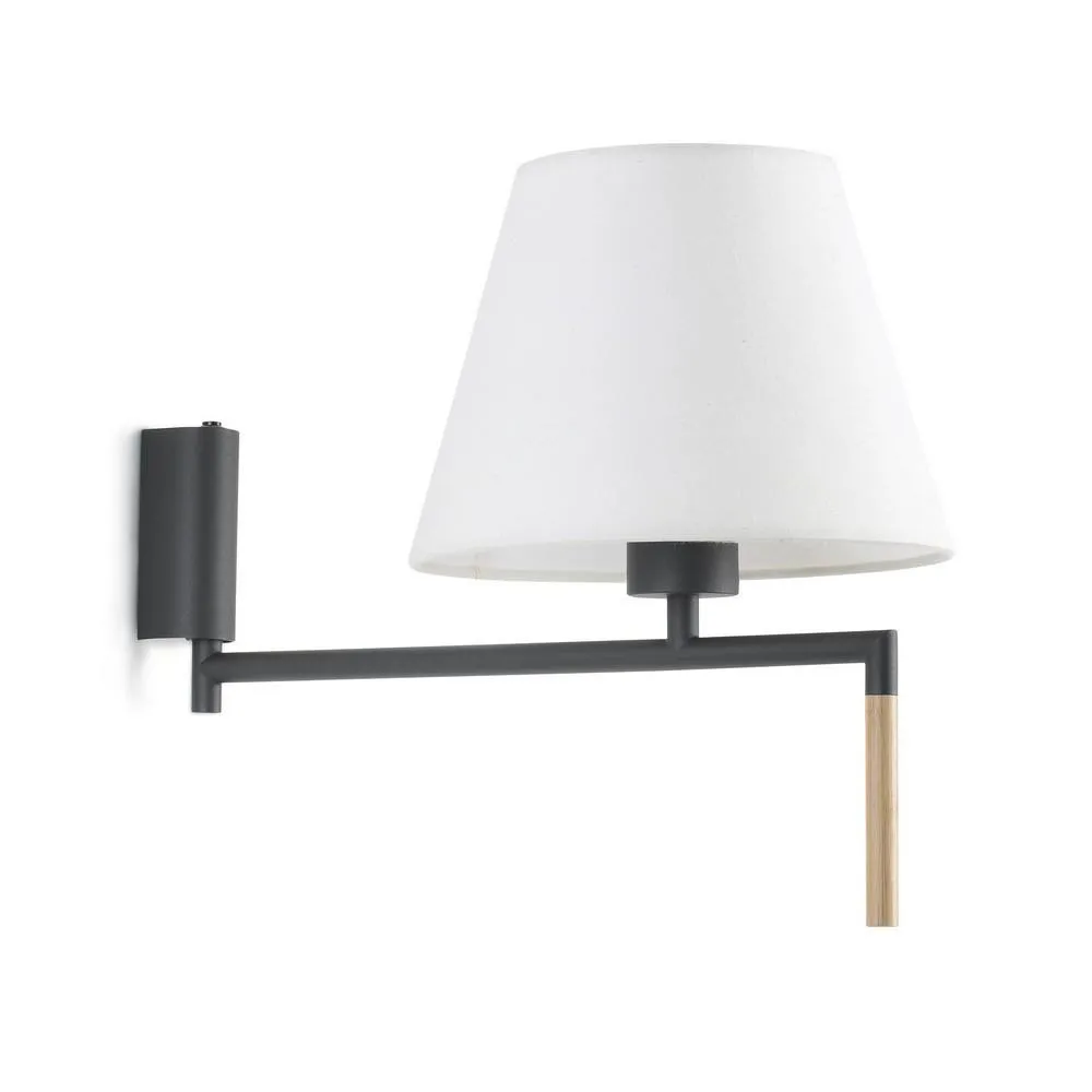 Netlighting Ron Wall Light with Shade Grey E27