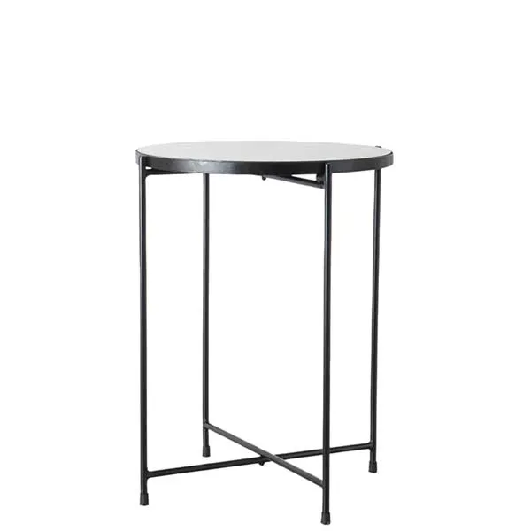 Antique Glass Mirrored Side Table