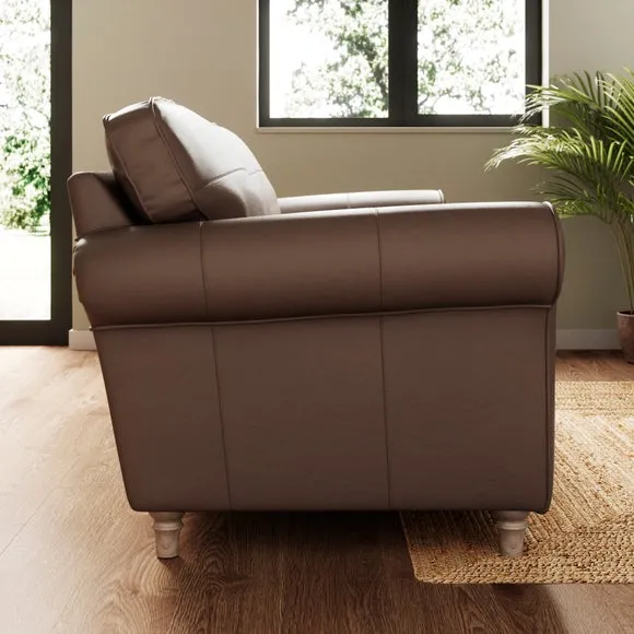 Flori Classic Leather 3 Seater Sofa 2