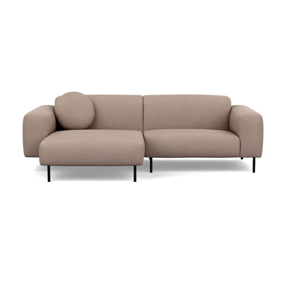 Heal's Luna Left Hand Facing Corner Chaise Sofa Tundra Texture Latte Black
