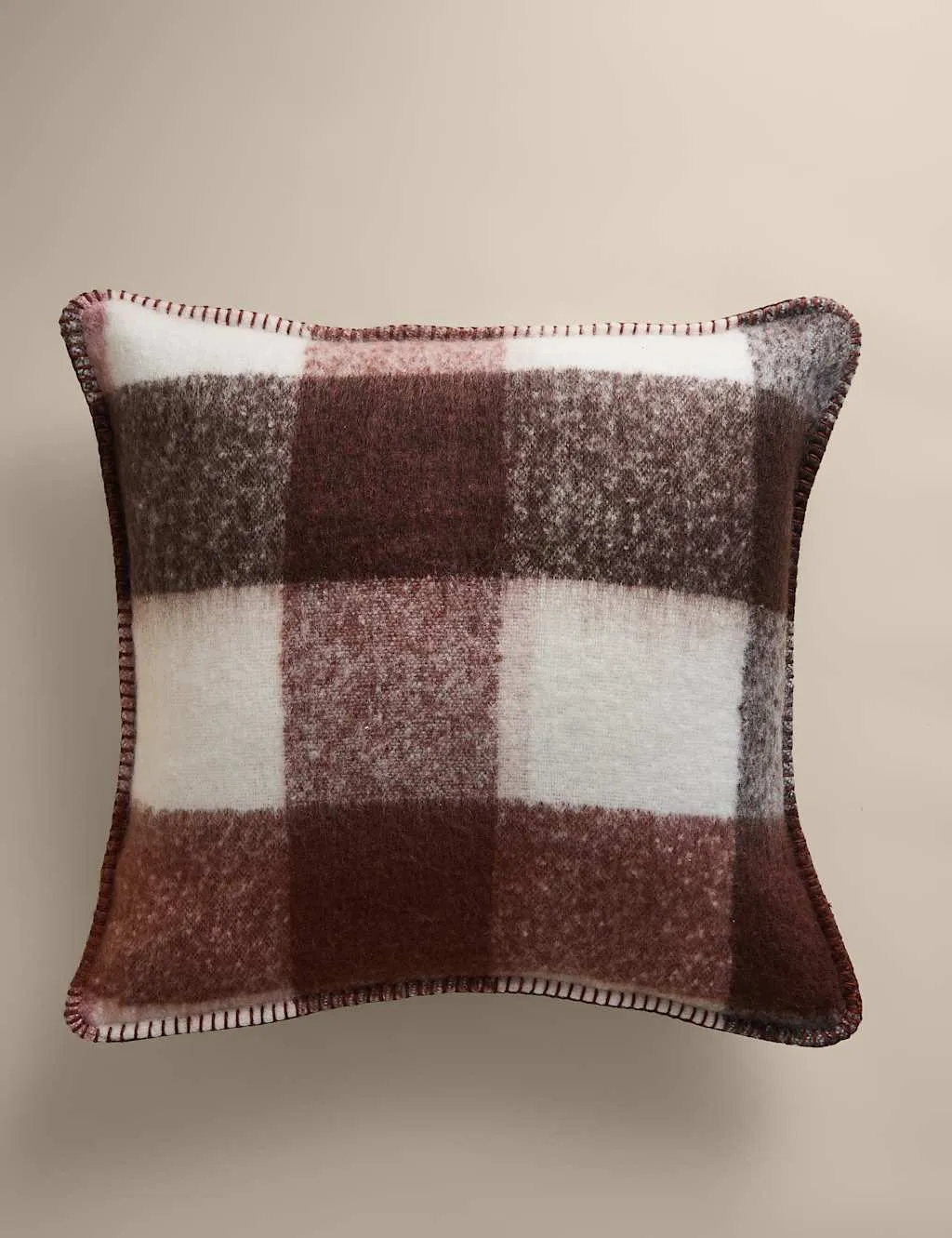 M&S Brushed Mohair Cushion Red Mix