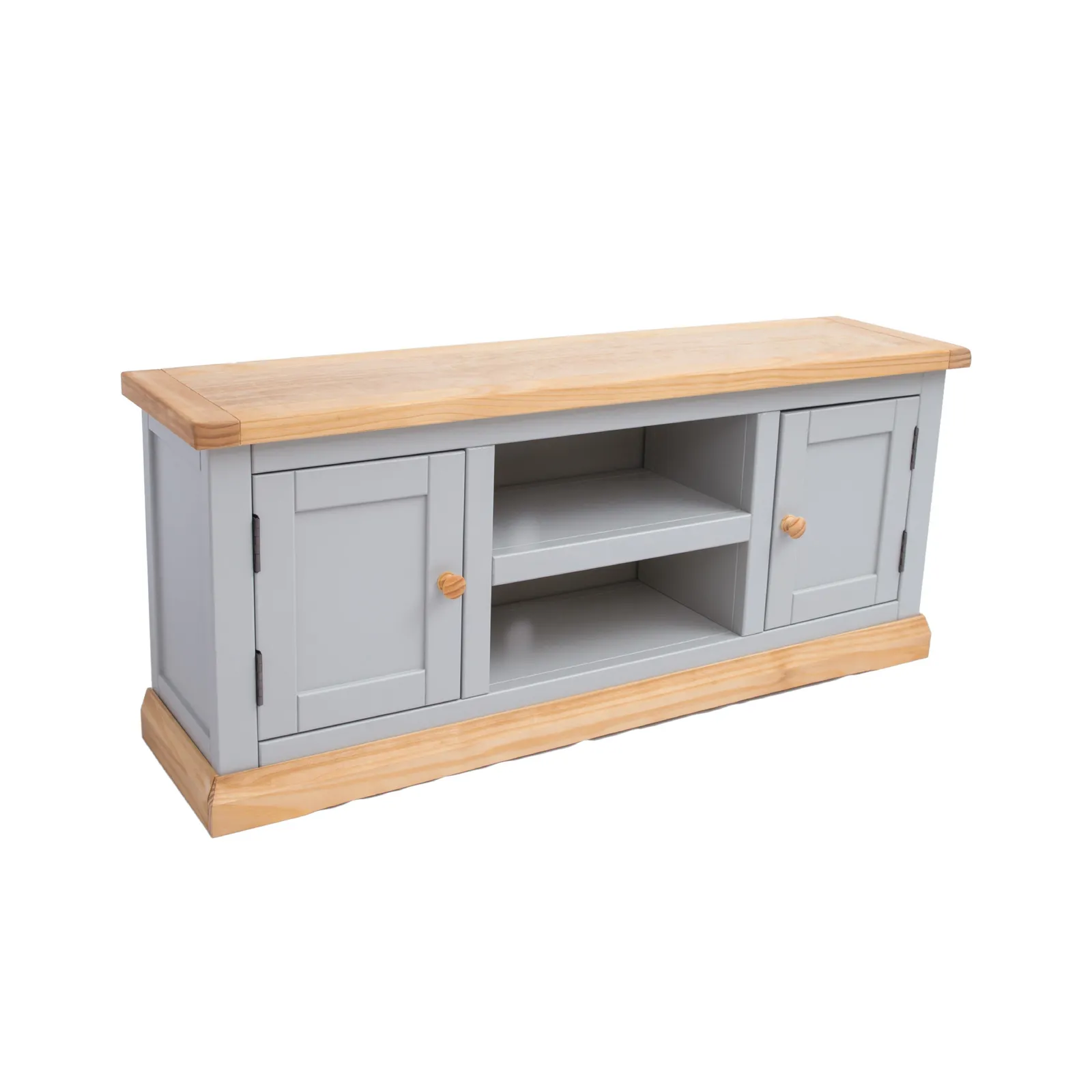 Cabinet Bits Bomporto Light Grey 2 Door TV Cabinet Wood Knob 3