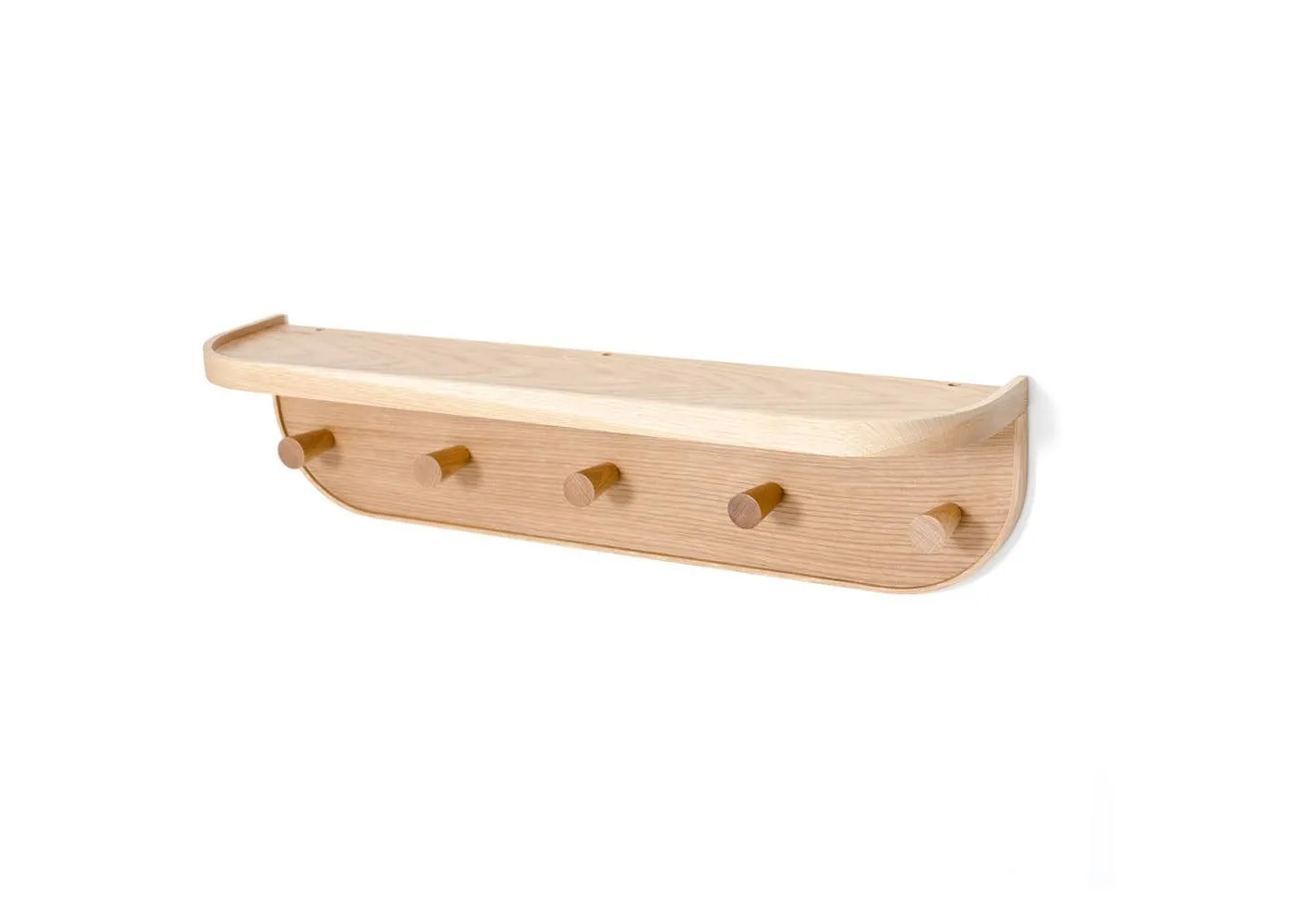 Wireworks Oak Shelf with Hooks
