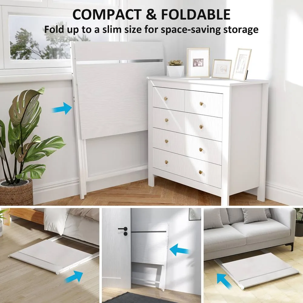 HOMCOM 81.5 cm Folding Computer Desk for Small Spaces Bedroom, White 4