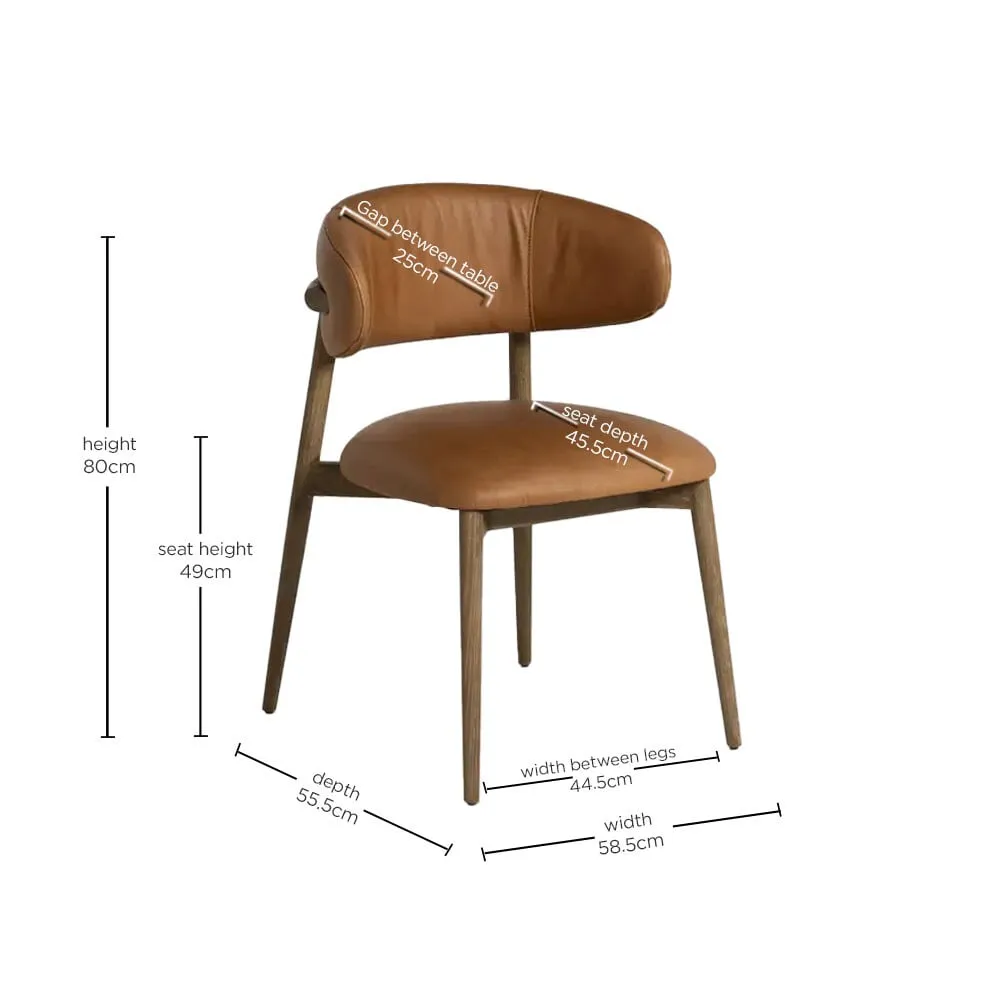 Lexa Dining Chair, Brown Leather | Barker & Stonehouse 5