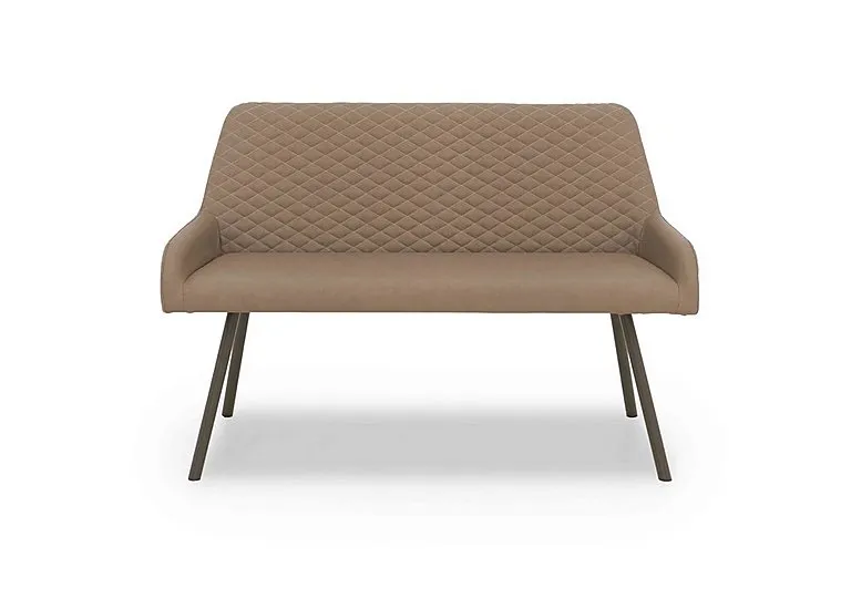 Ion Faux Leather High Back Dining Bench - Light Brown