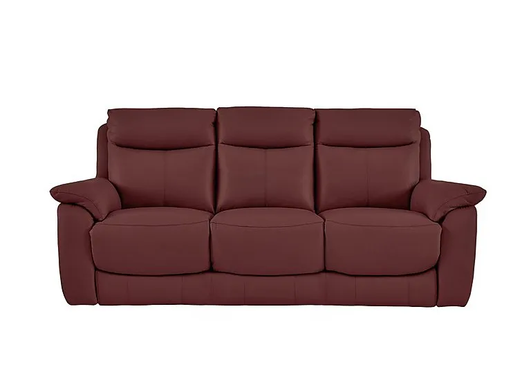 Echo 3 Seater Leather Sofa - BV Deep Red