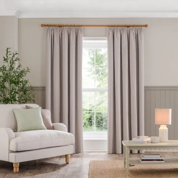 Luna Brushed Pencil Pleat Curtains (Blackout Available) 2
