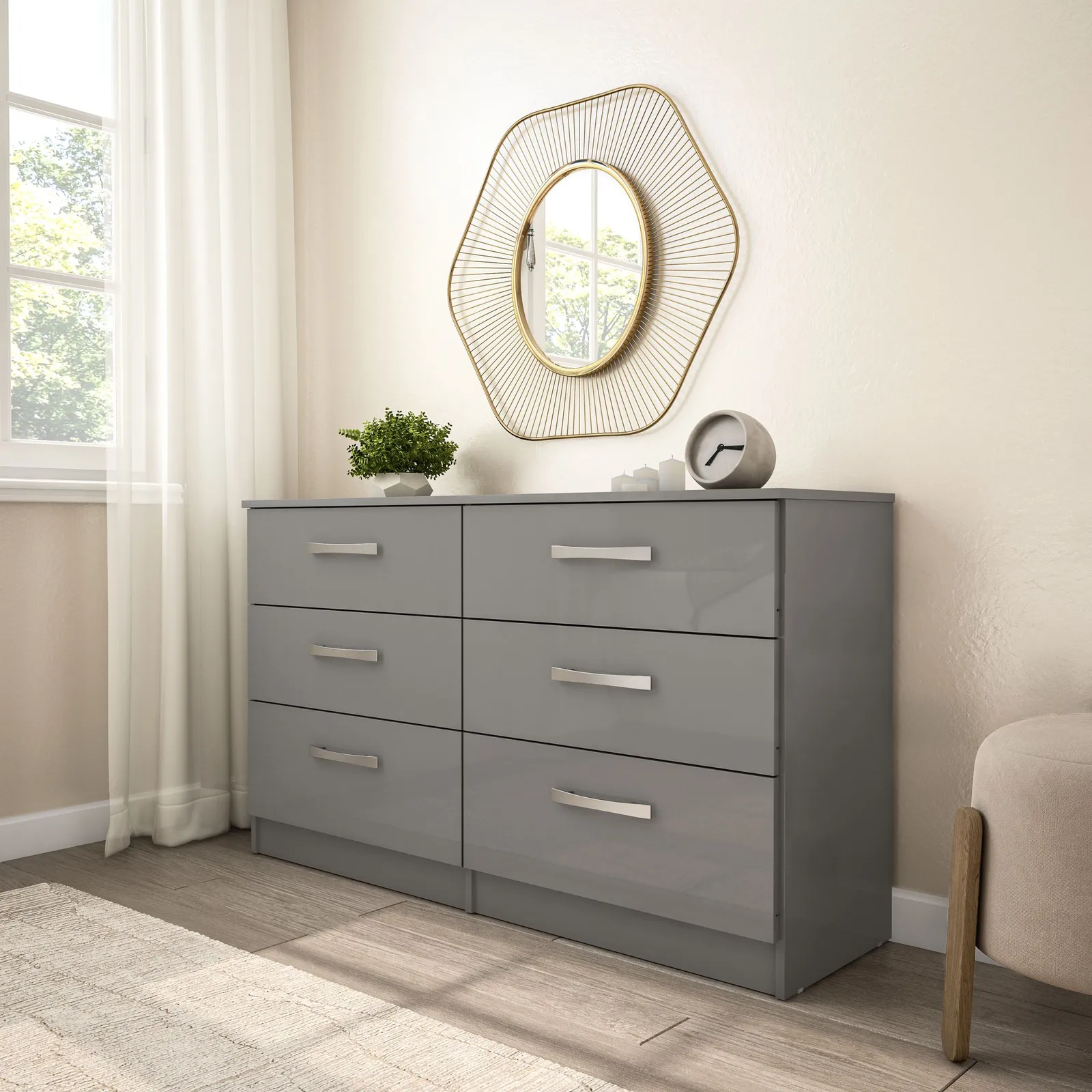 Birlea Lynx 6 Drawer Chest in Grey 2