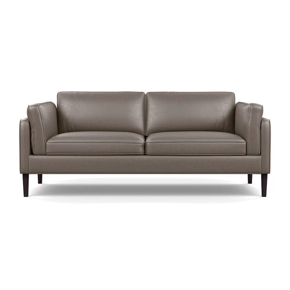 Heal's Sonno 3 Seater Daino Leather Elephant Wenge Black Feet 1