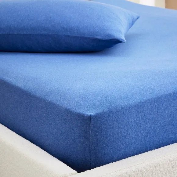 Elements 100% Cotton Jersey Plain Fitted Sheet 1