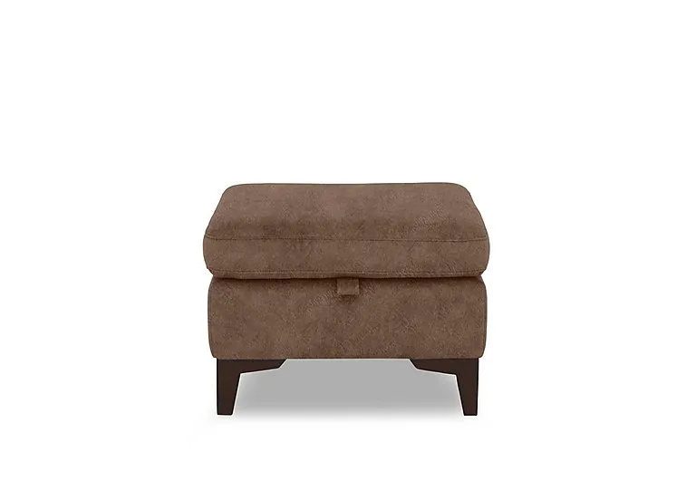 Zoom Fabric Storage Footstool - Classic Brown