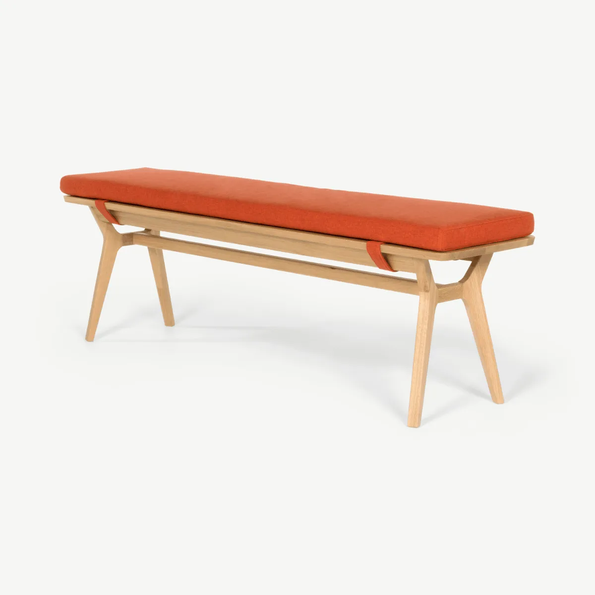 Jenson Bench, Oak and Retro Orange