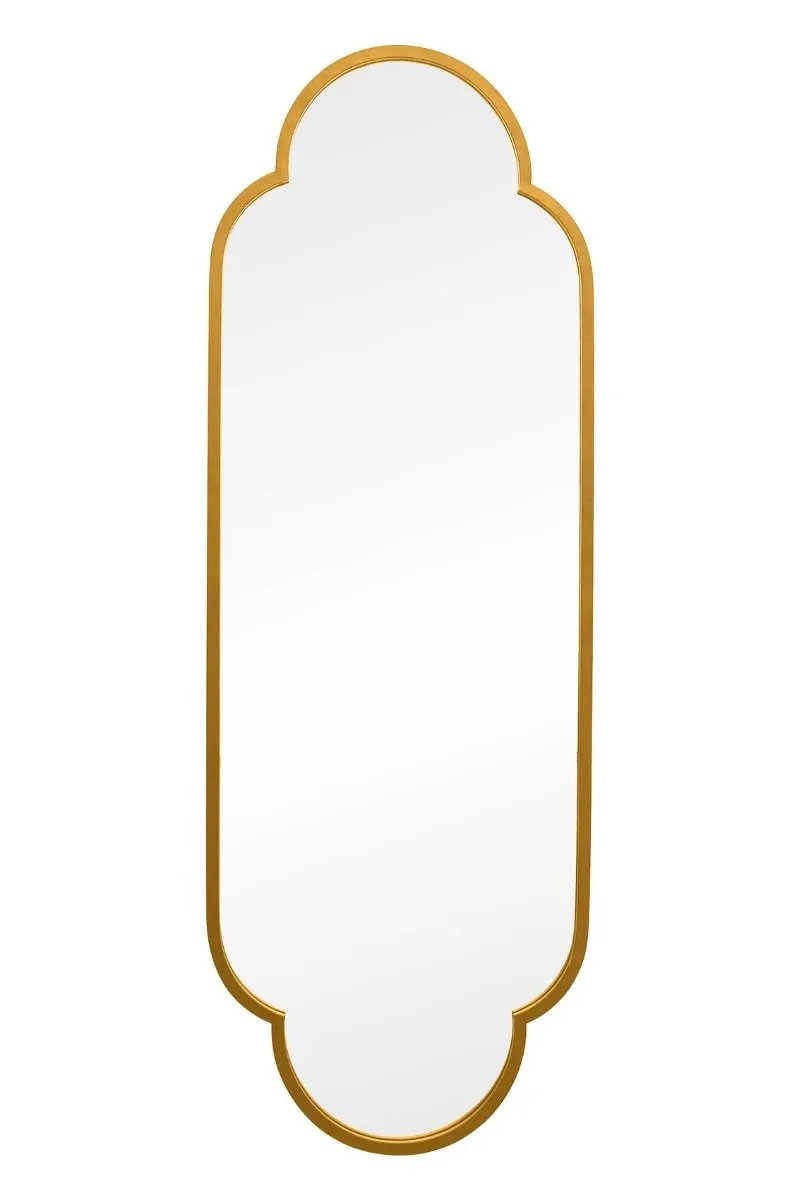 MirrorOutlet Gold Metal Framed Double Arched Oval Wall Mirror 67" X 23" 170 X 59M 3