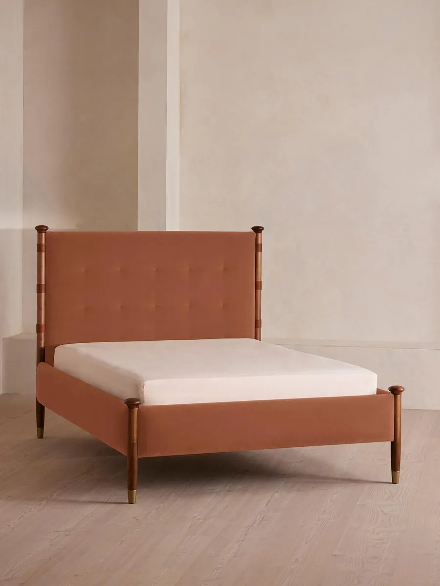 Paolo Bed, King, Velvet, Antique Rose