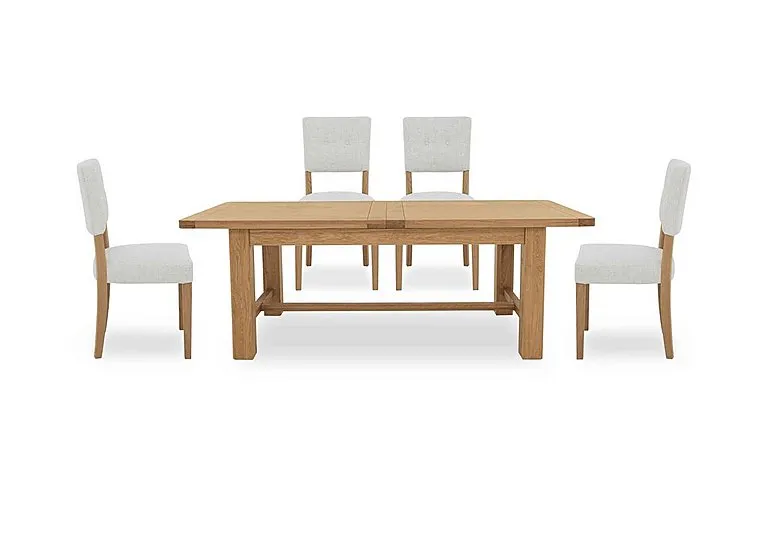 Augusta Large Rectangular Extending Dining Table and 4 Open Back Upholstered Chairs