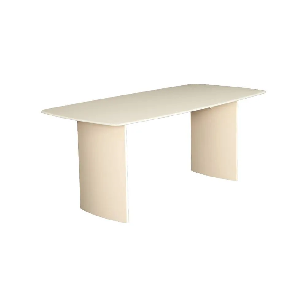 sweeek Dining table with tempered glass top, sandblasted finish, seats 8 in Cream 2