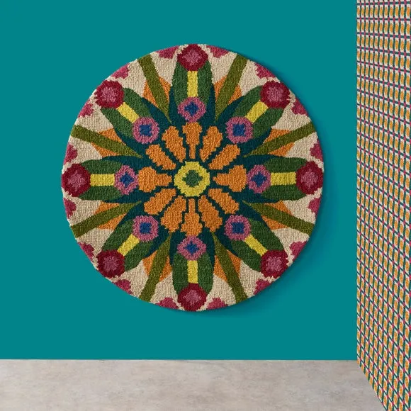 Yinka Ilori Kaleidoscope Wool Round Rug 5
