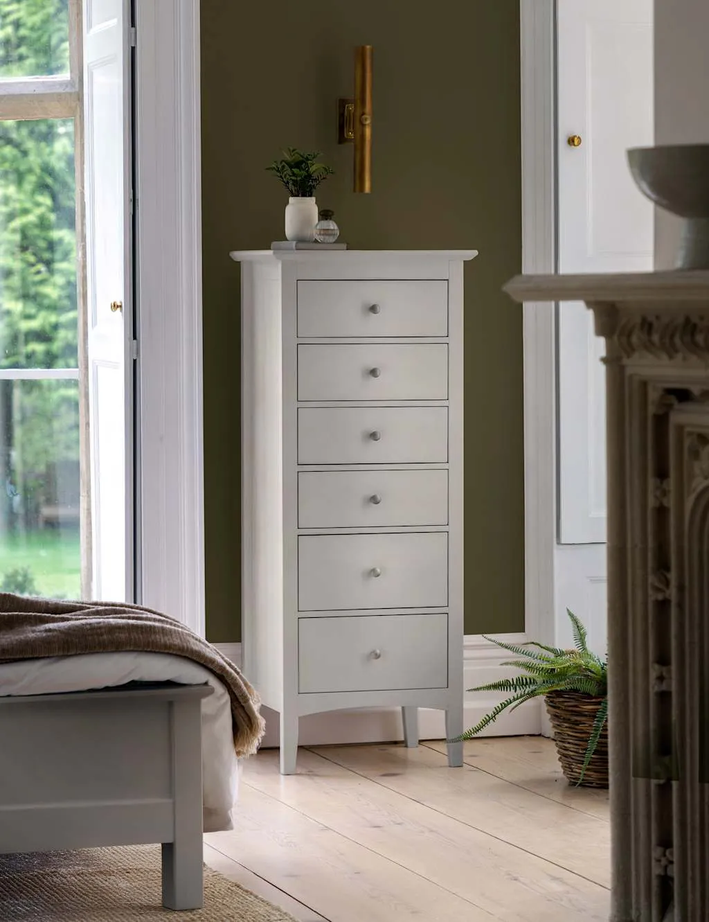 Gallery Direct Hastings Grey Tall 6 Drawer Chest Grey