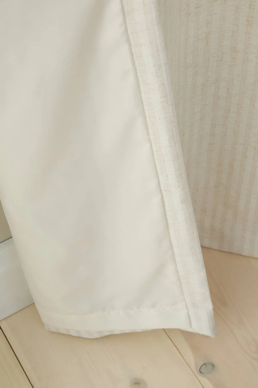 Bianca 'Chenille Stripe' Lined Eyelet Curtains in Cream 5
