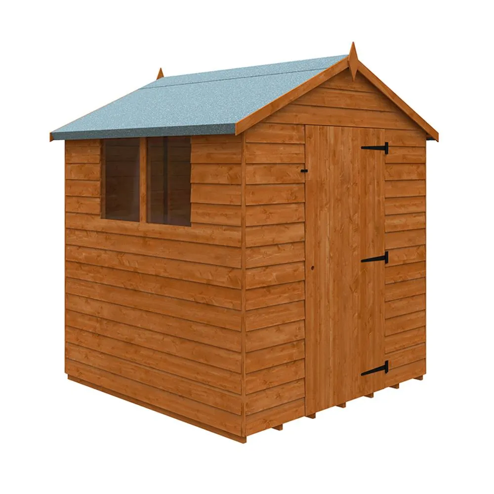 Buttercup Farm 6 x 6 Feet Budget Apex 9mm Shed - Solid Wood/Softwood/Pine in Burnt Orange