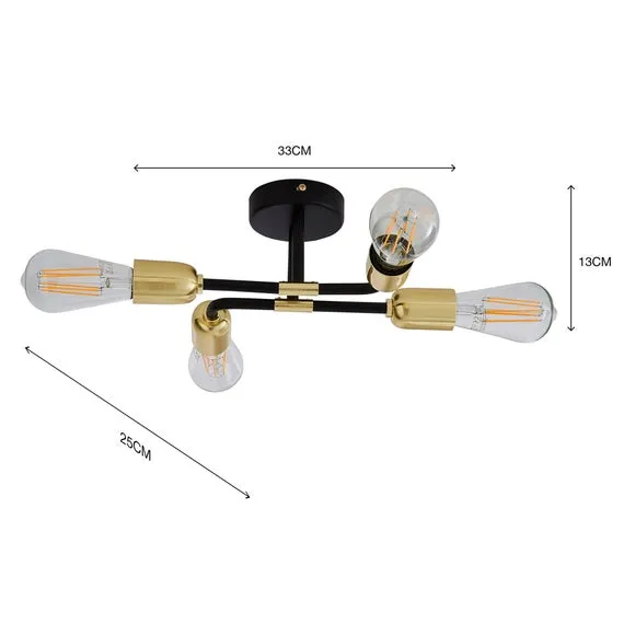 Kacy 4 Light Flush Ceiling Light 5