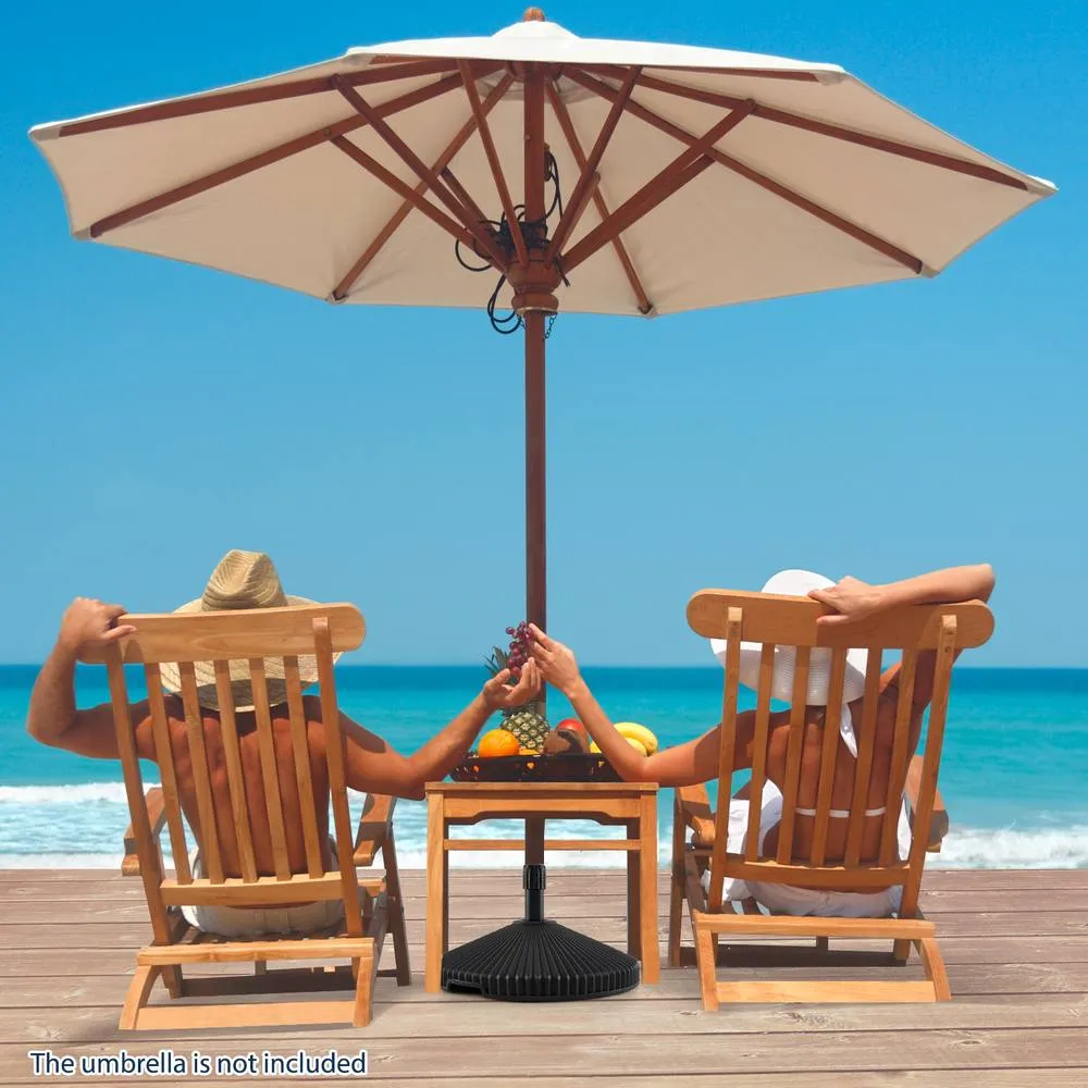 Costway Outdoor Parasol Base 25KG Water & Sand Fillable Umbrella Stand in Black 4