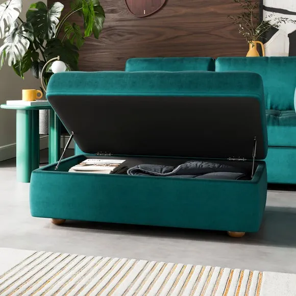 Zoe II Velvet Storage Footstool 2