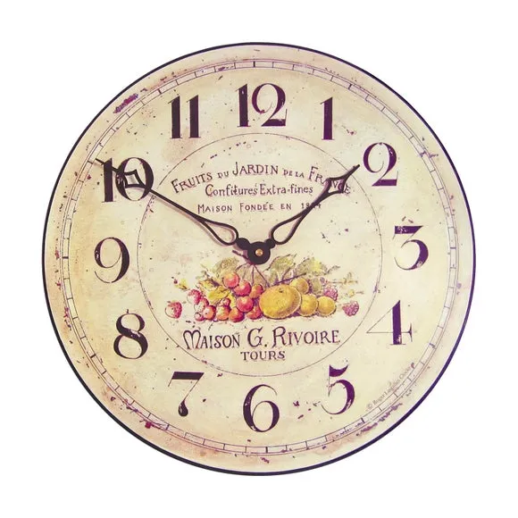 French Garden Fruits Wall Clock 2