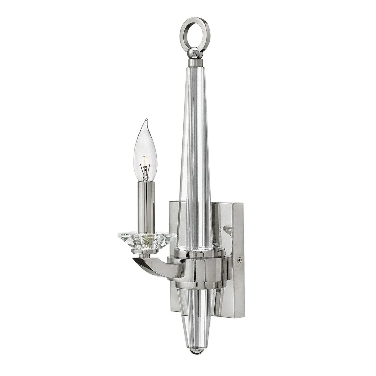 Netlighting Hinkley Ascher 1 Light Wall Light Polished Nickel in Grey
