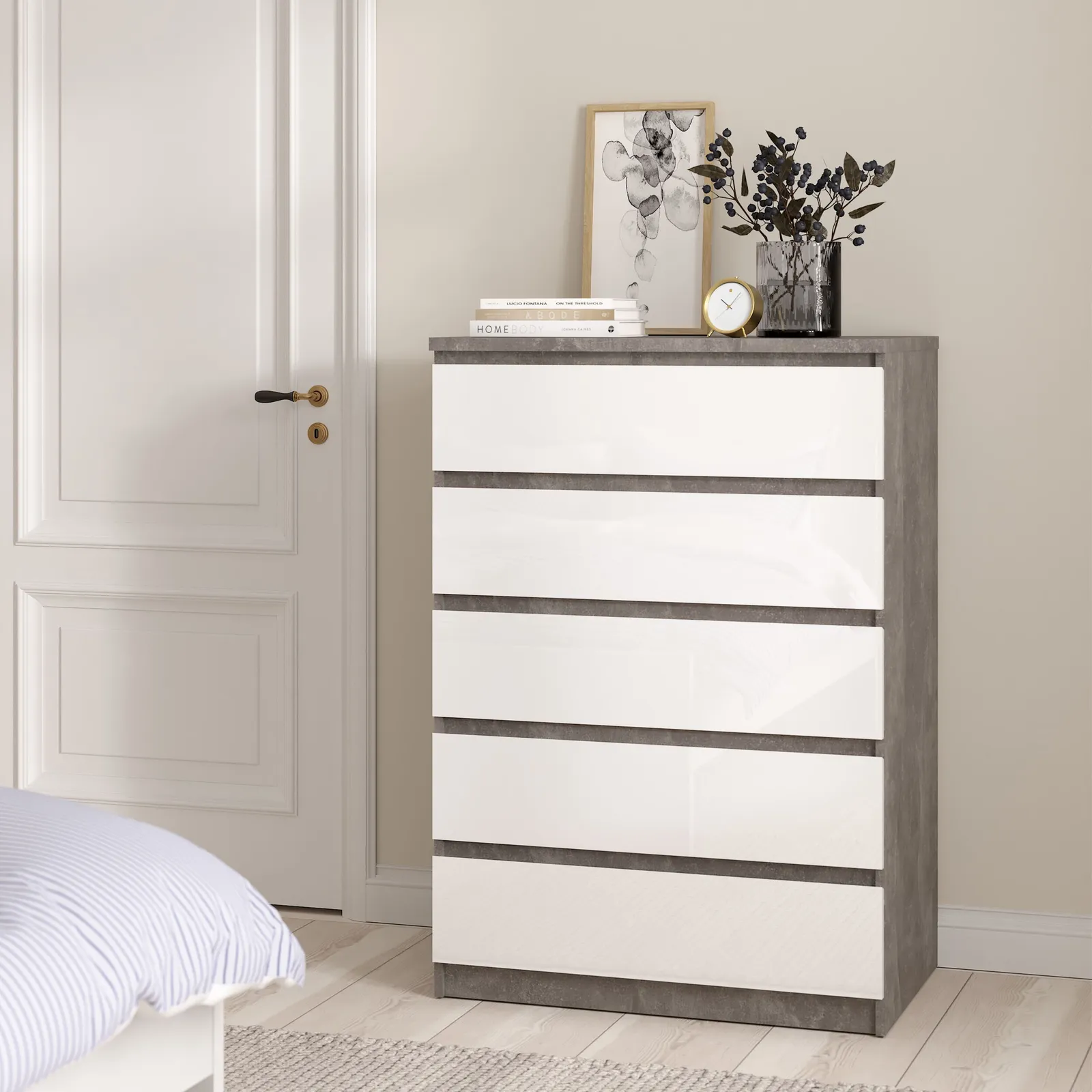 Furniture To Go Naia Chest of 5 Drawers in Grey 5