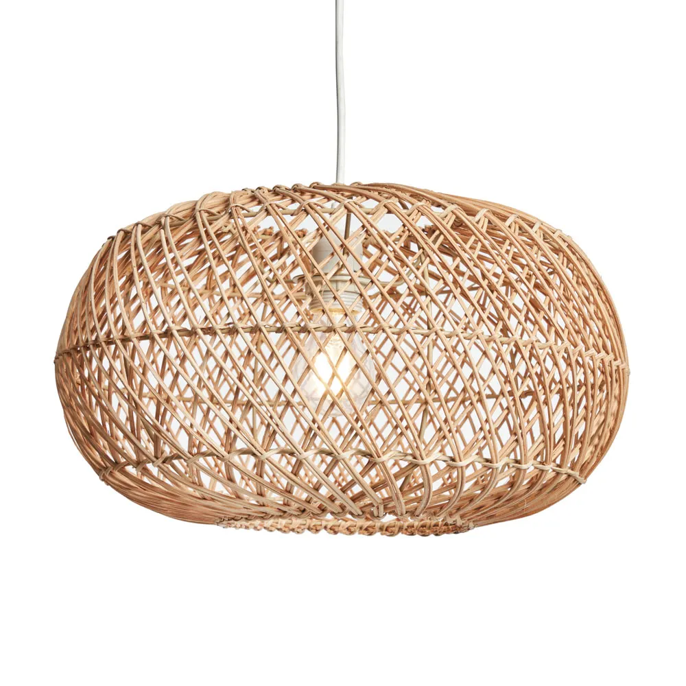 Kyle 42cm Oval Rattan Easyfit Shade, Natural