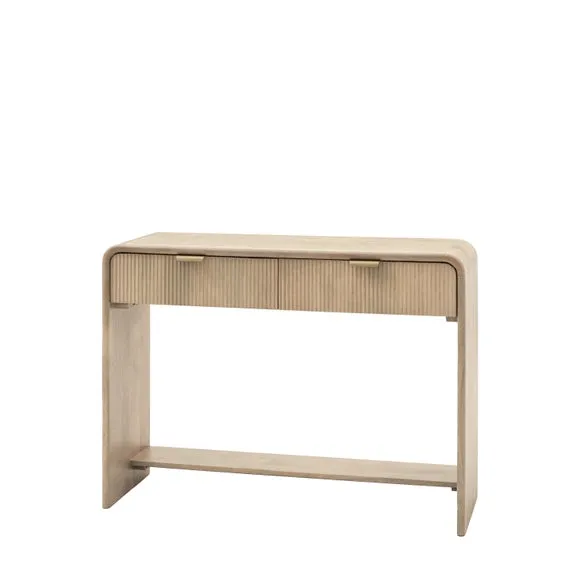 Cedar & Sage Ontario Mango Wood 2 Drawer Console Table 5