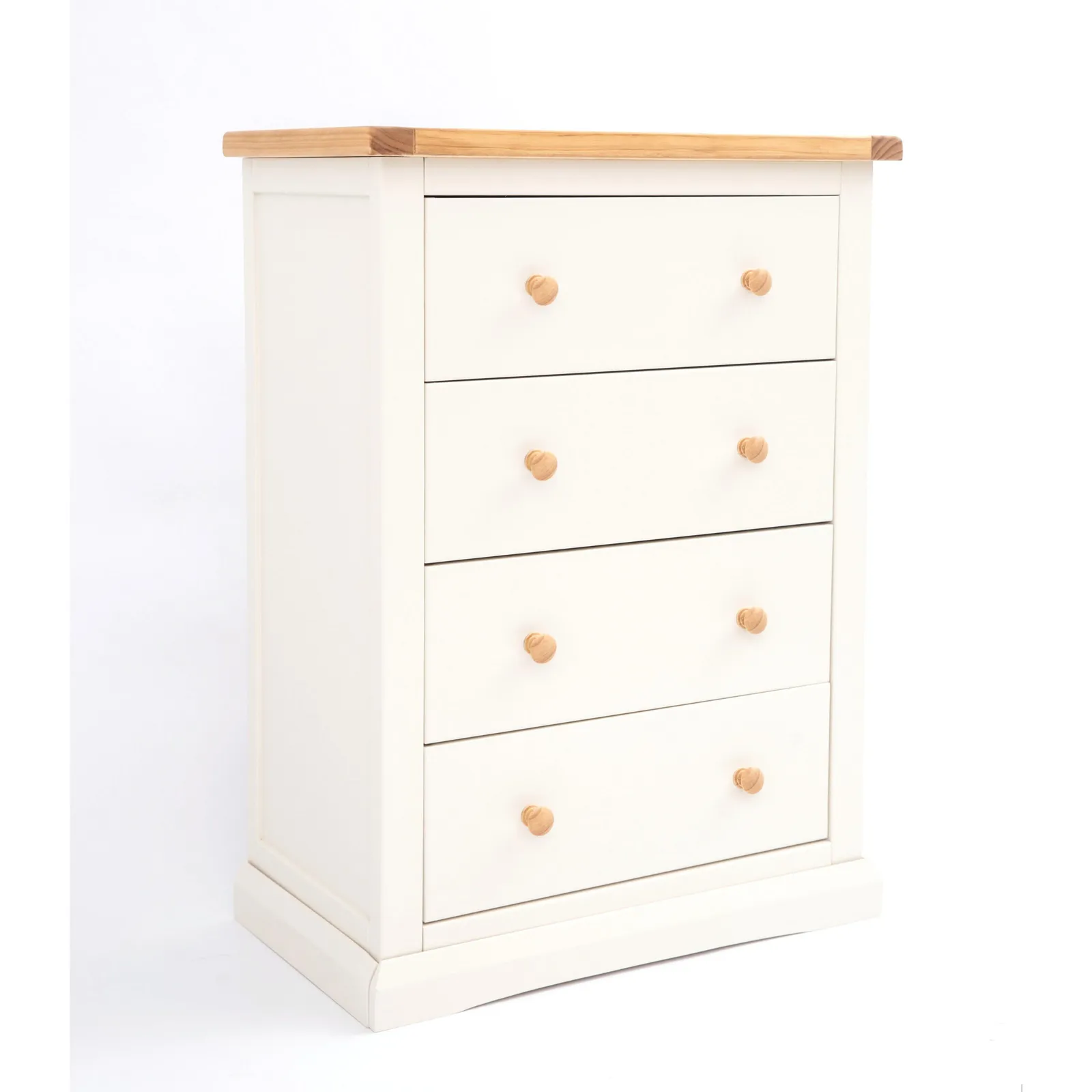 Cabinet Bits Castelli 4 Drawer Chest of Drawers Wood Knob in Off-White 2