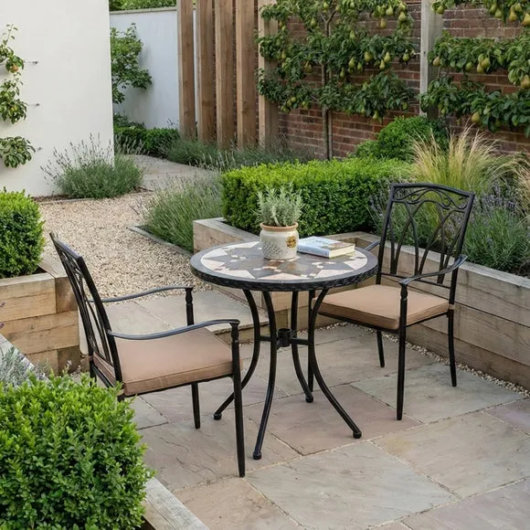 Dallas 76cm Bistro Table Set with 2 Austin Chairs