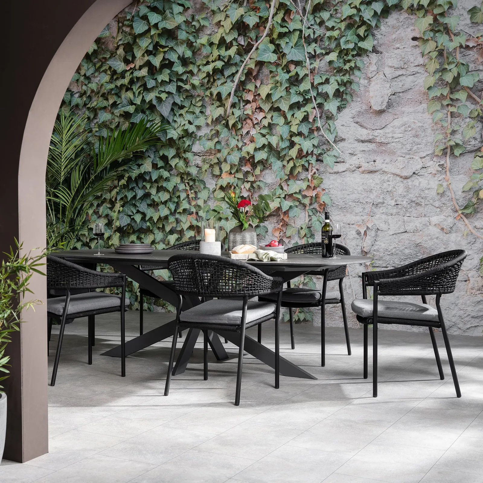 Torino 6 Seater Dining Set, Rope, Grey | Barker & Stonehouse 3