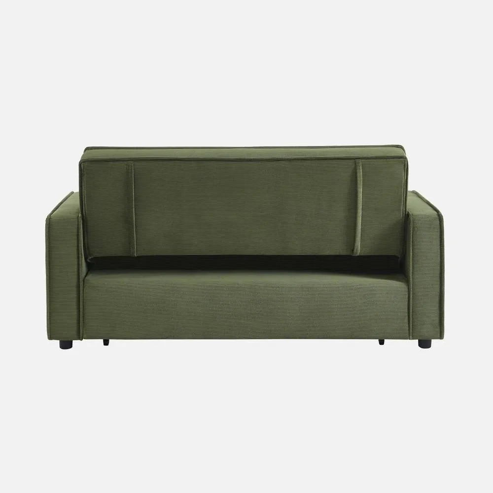 sweeek 2-seater Corduroy Sofa Bed in Khaki 3