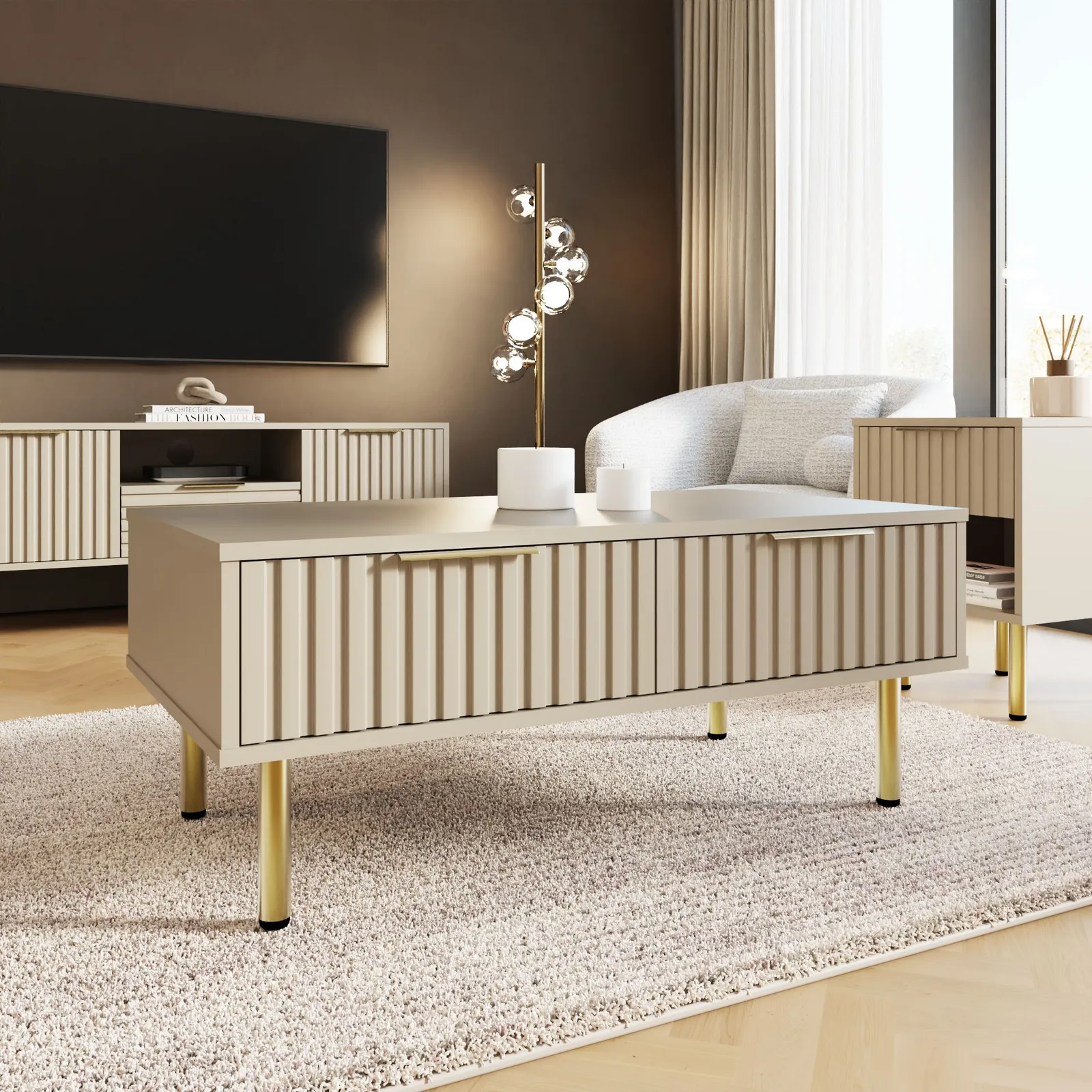GFW Nervata Coffee Table in Ivory 2