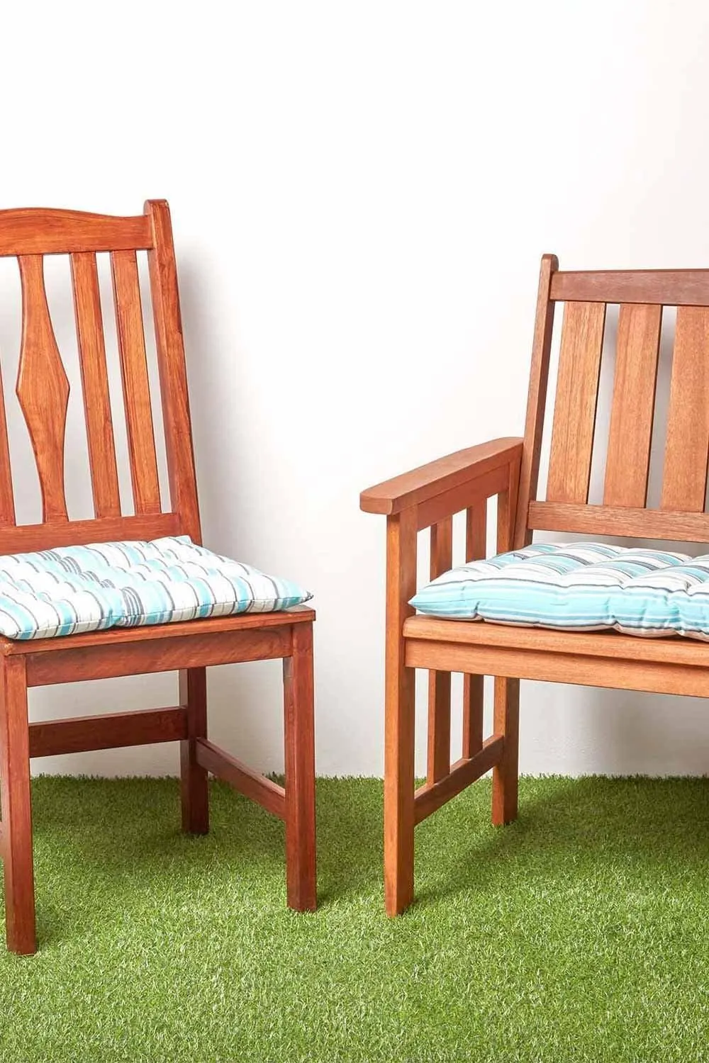 Homescapes Garden Bench Cushion Luxury 3 Seater Cotton Blue Striped Indoor Outdoor Pad 6